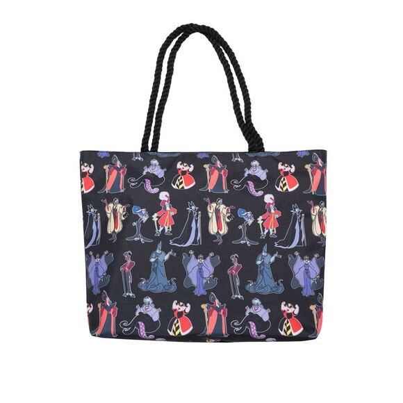 Womens Disney Villains Tote Bag Rope Handle Travel Beach Carry-on Cruella Black - Picture 6 of 7